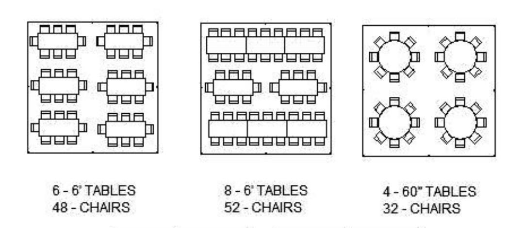 6 seater rectangle online table size